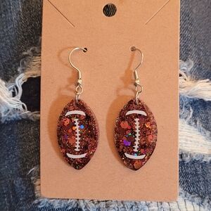 Glitter Football Earrings